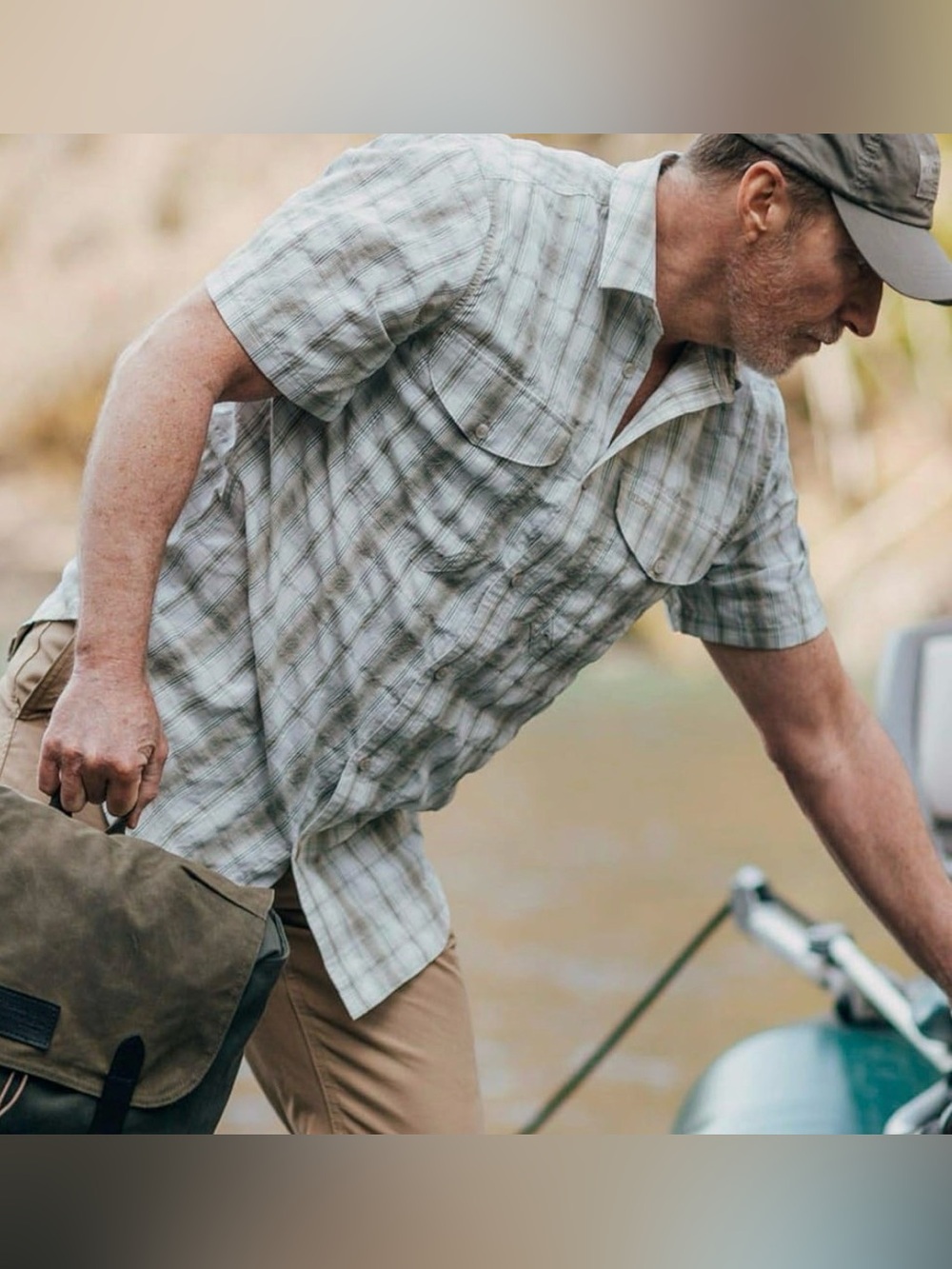 Filson Blue Plaid Short-Sleeve Button-Down Shirt